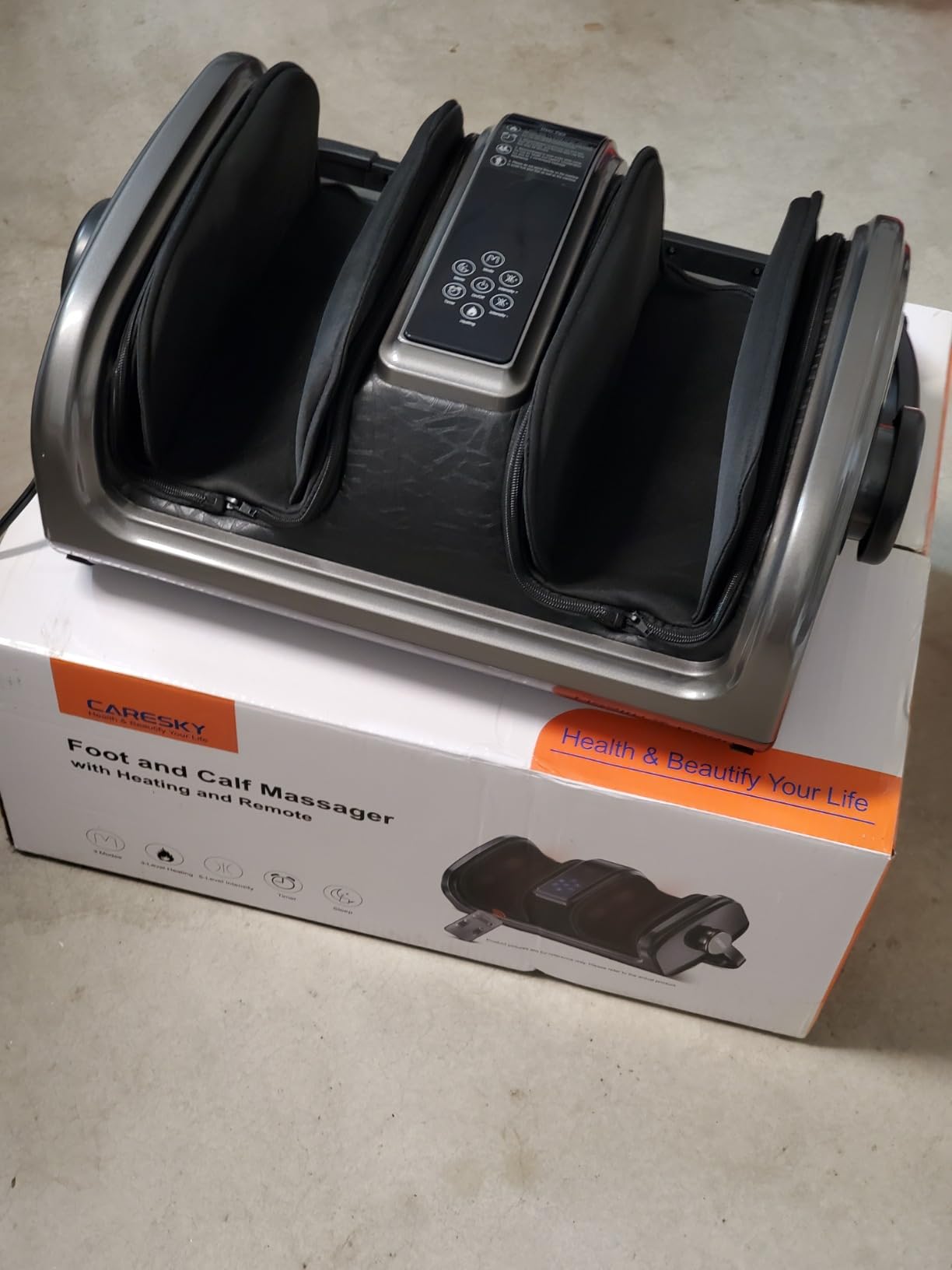 CARESKYpro HSA Eligible FSA Shiatsu Foot Massager with Heat for Neuropathy and Pain Relief, 3 Heat Therapy, 5 Intensity Deep Kneading, Rolling for Calf-Feet-Arm Relaxation, Plantar Fasciitis customer photo 2