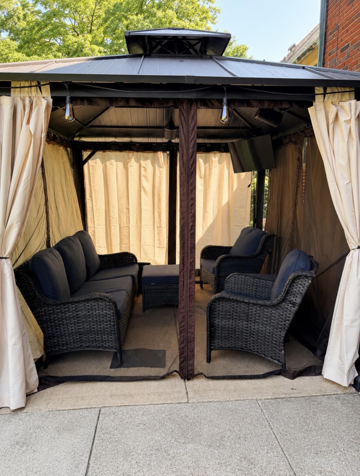 Easy-Going Outdoor Patio Curtains 2 Panels, 54x84 inch, White customer photo 1
