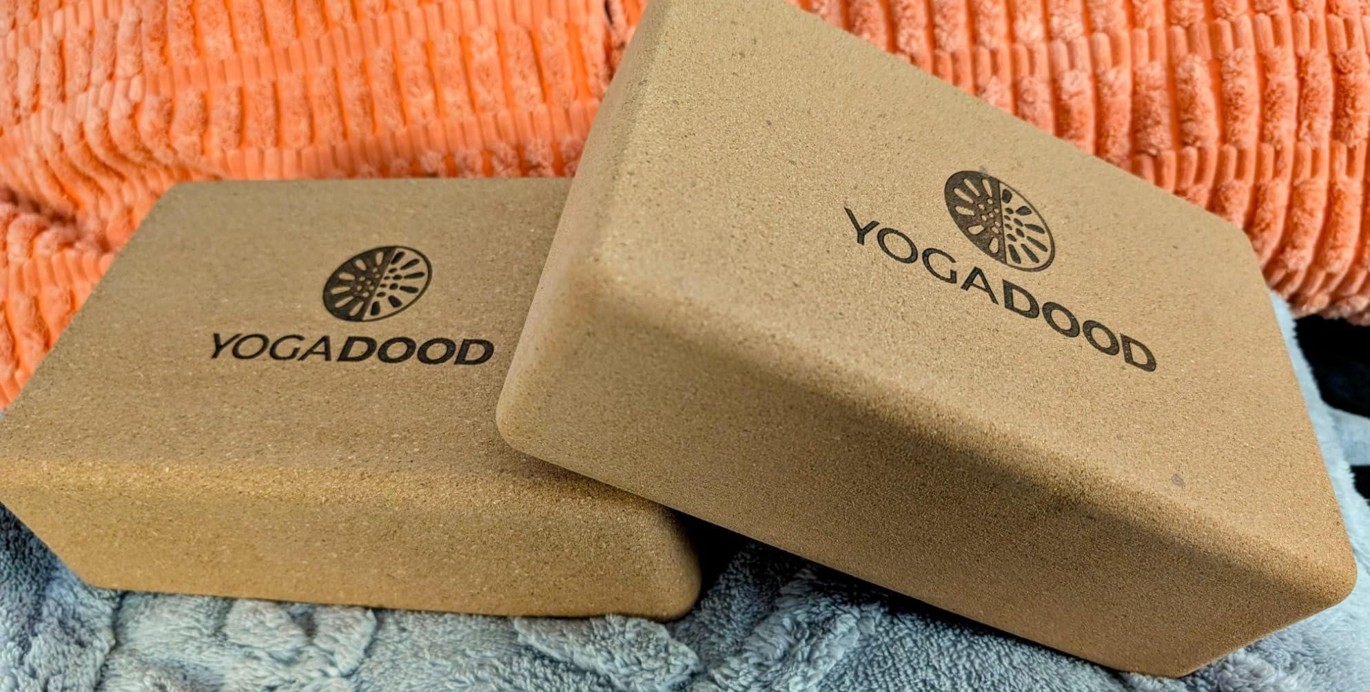 YOGA DOOD Premium Cork Yoga Blocks 2 Pack - Superior Grip & Stability for Enhanced Alignment - Eco-Friendly Biodegradable customer photo 2