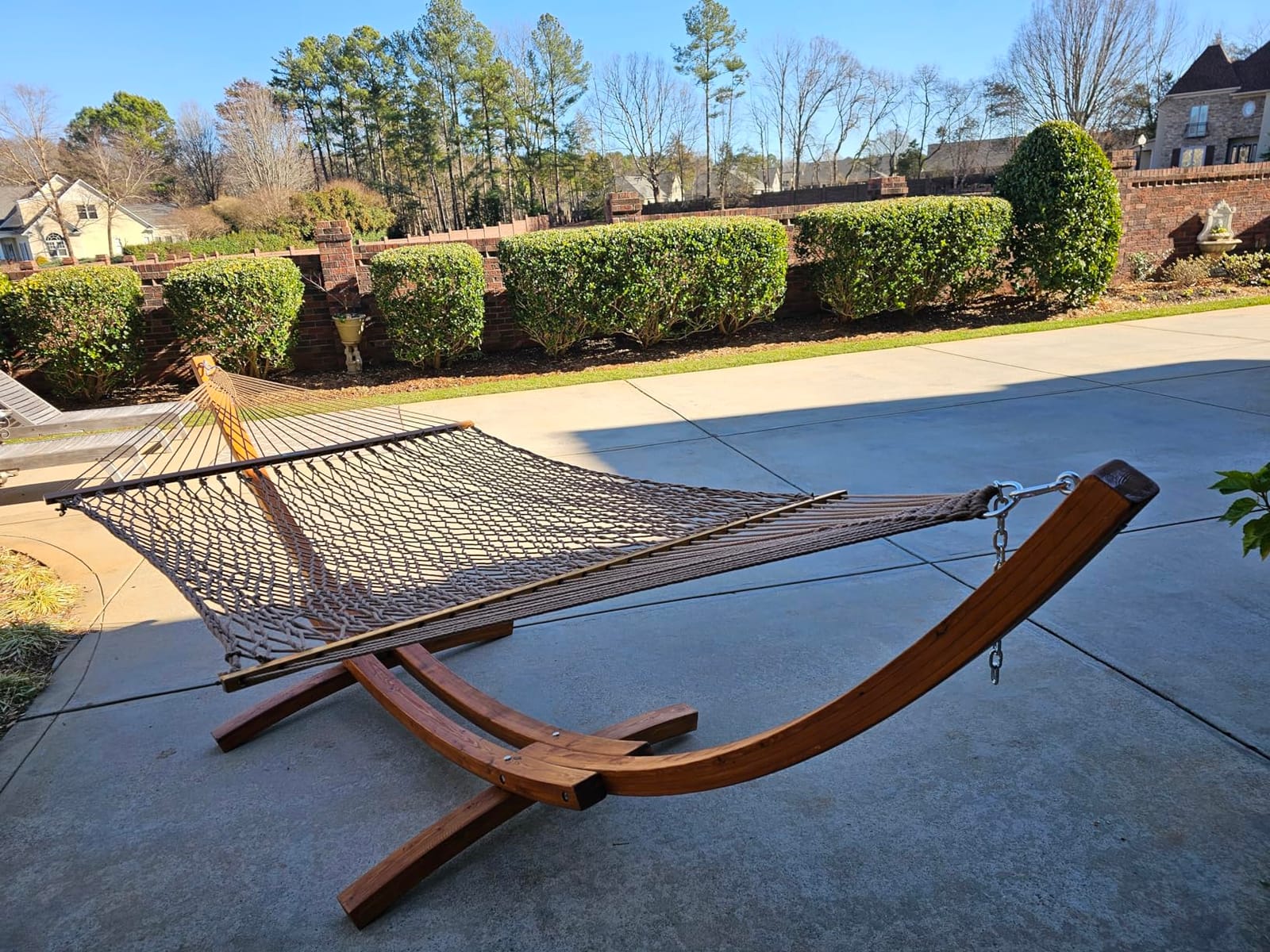 SUNCREAT Adjustable 12-14 ft Wooden Hammock Stand, 475 lbs Capacity customer photo 1