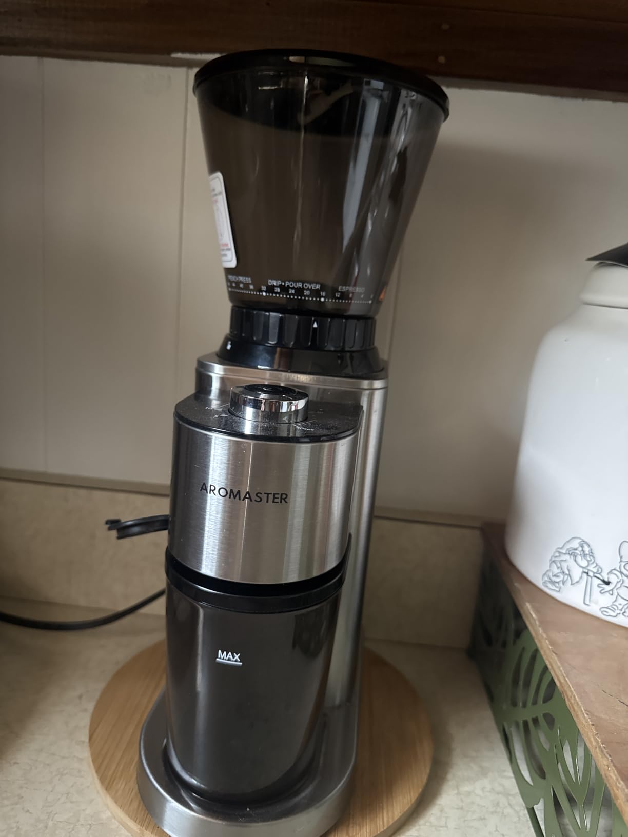 SHARDOR Conical Burr Coffee Bean Grinder, Anti-Static, 48 Settings, Silver | Electric Grinding, Stainless Steel, LCD Touchscreen, Precision Timer, Detachable Parts, Low Speed, 150W Motor, 9.7 oz Hopper customer photo 1