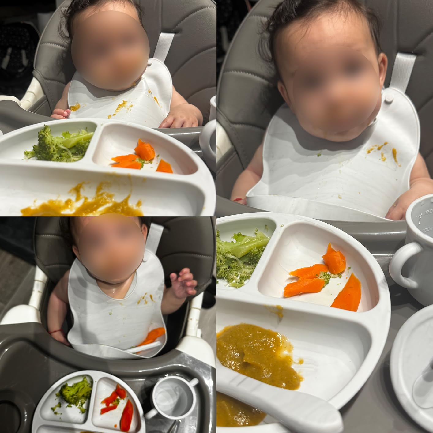 100% Silicone Baby Feeding Set, BPA Free Baby Dishes with Suction Bowl, Divided Plate, Toddler Self Feeding Dish Set with Spoons, Forks, Sippy Cup and Bib, Baby Eating Utensils (Navy Blue) customer photo 2