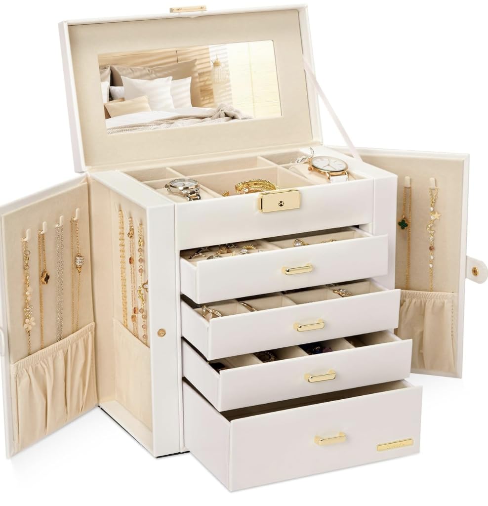 Homde Large Jewelry Box for Women: 5-Layer Organizer with Lock for Dresser customer photo 1