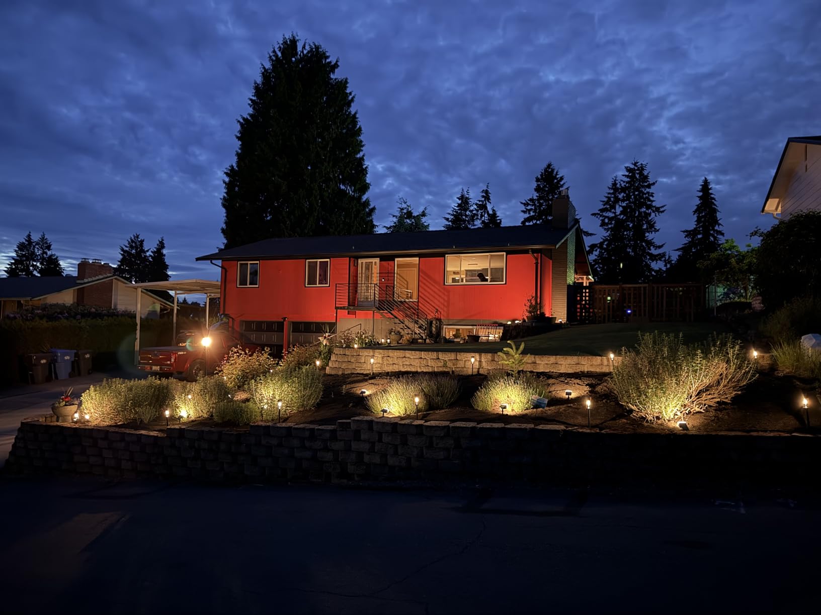 AUDERWIN Solar Spot Lights Outdoor Waterproof, 4 Packs, Cool White customer photo 2