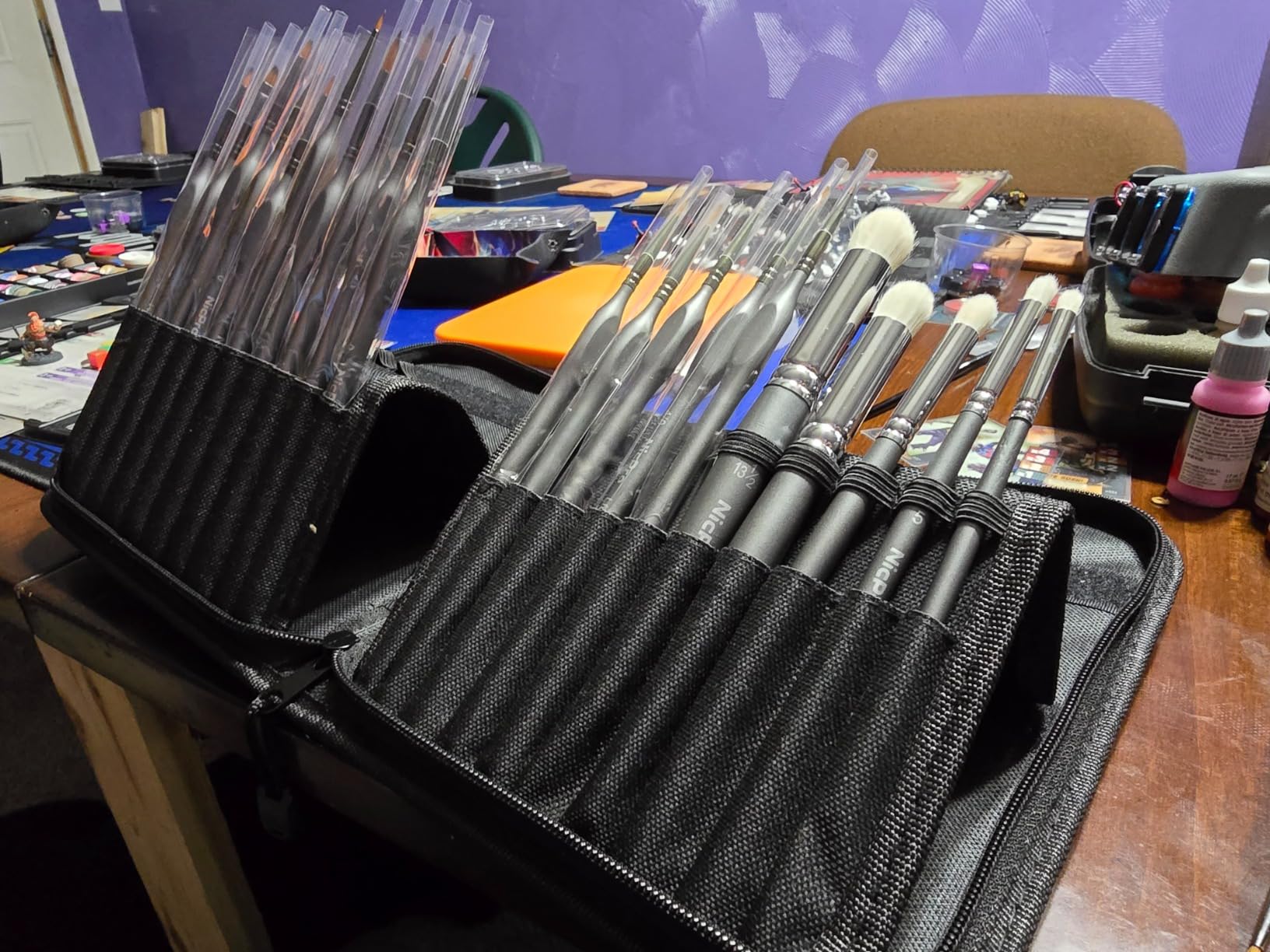 Nicpro 22 PCS Miniature Paint Brushes & Dry Brush, Model Paint Brush Set customer photo 1