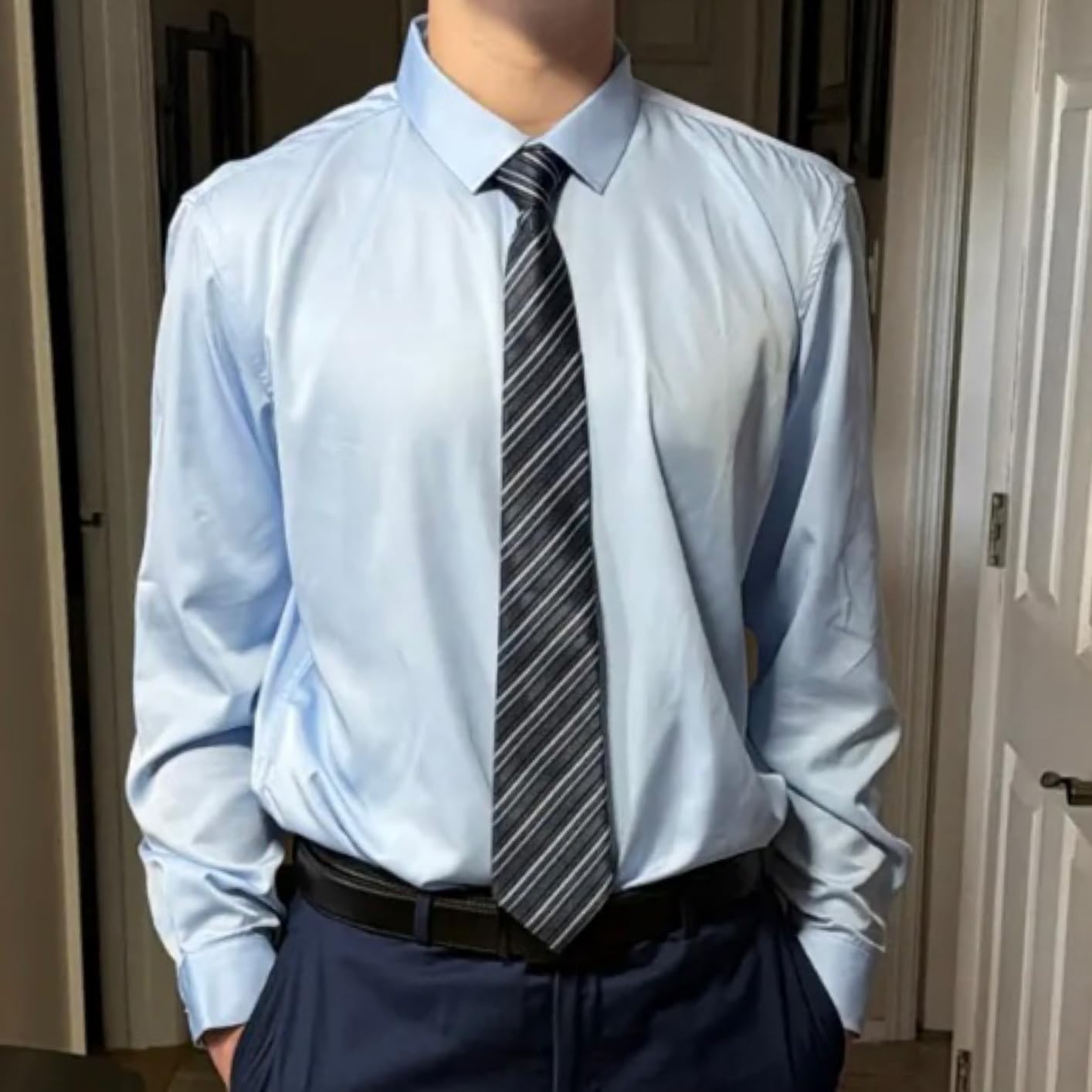 JEMITOP Mens Stretch Wrinkle Free Dress Shirts customer photo 2