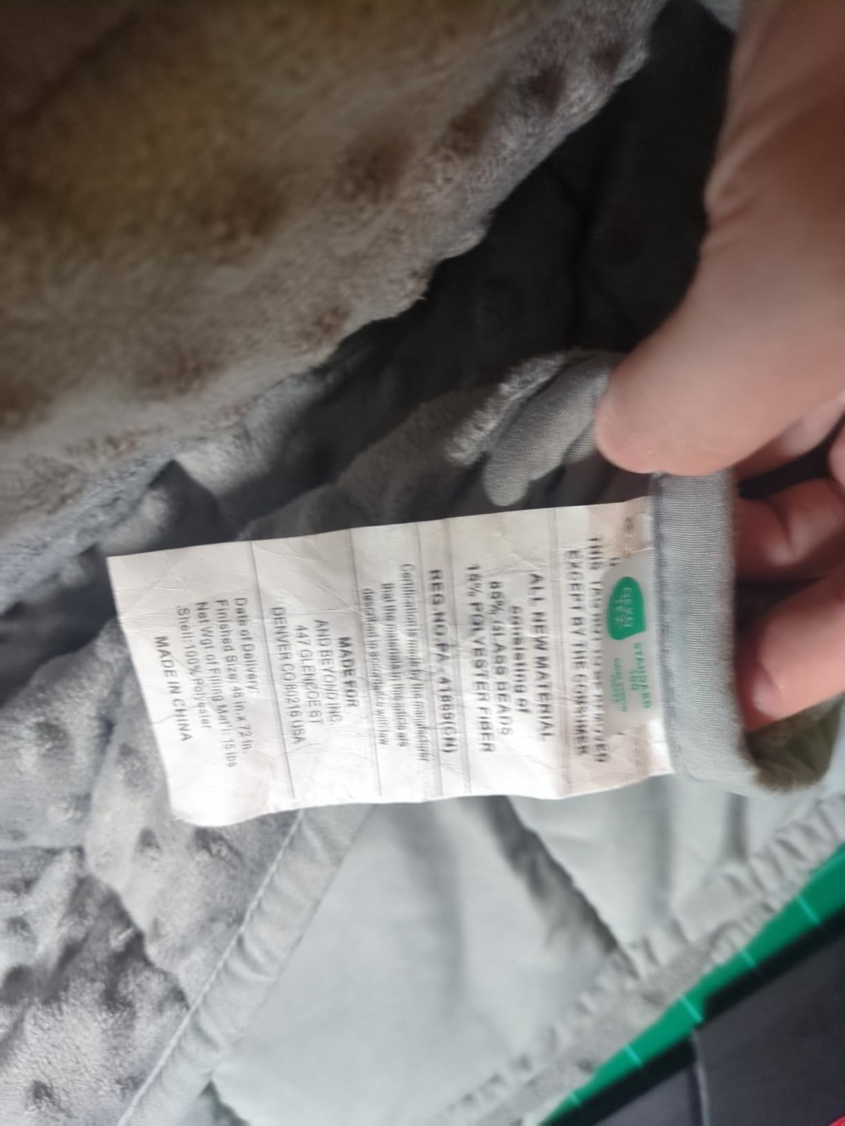 Mr. Sandman Cooling Weighted Blanket for Adults, Queen Size 15 lbs, 60 x 80 Inches | Soft Minky for Hot Sleepers; Machine Washable; Filled with Glass Beads; Heavy Bed Throw for Sleep; Grey customer photo 2