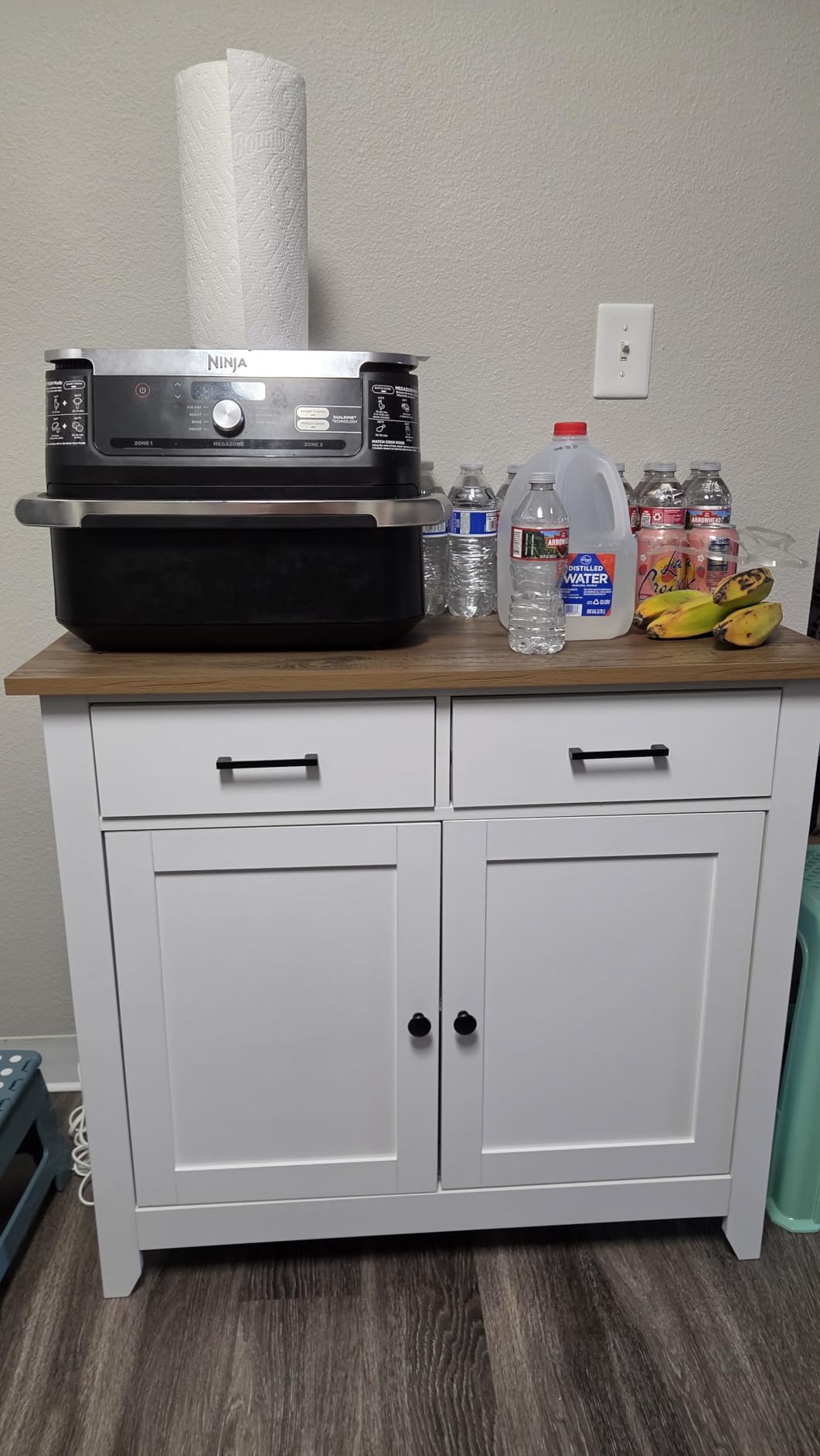 HORSTORS Farmhouse Kitchen Storage Cabinet, Small Buffet, Coffee Bar, Black customer photo 2