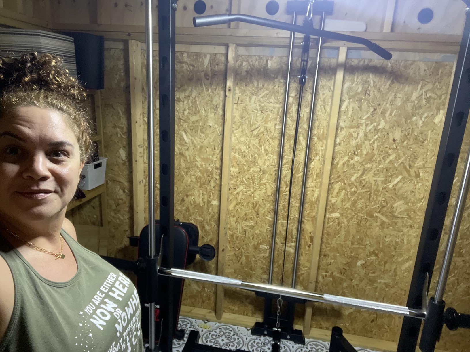RitFit Smith Machine Power Rack with LAT-Pull Down System | Half Smith Machine with Landmine, Barbell Bar, Plate Storage Pegs and More Training Attachment customer photo 2
