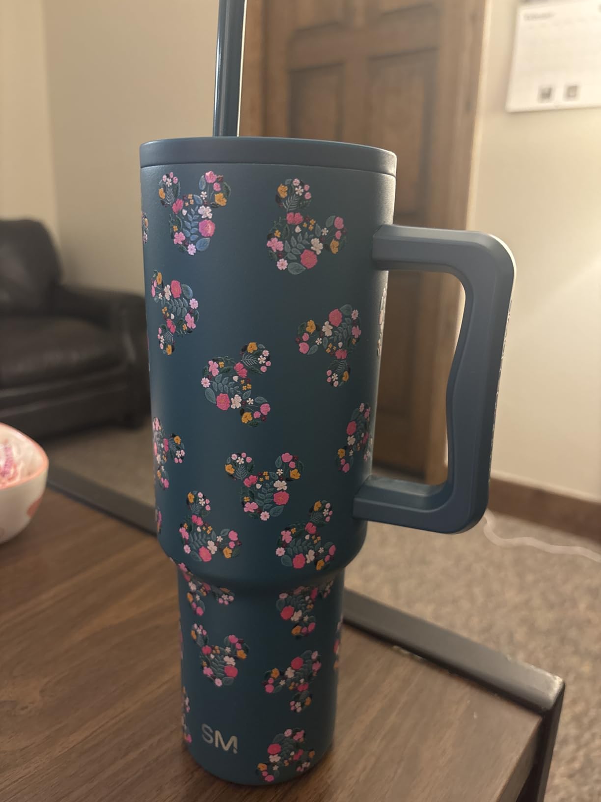 Simple Modern Disney 40 oz Tumbler with Handle and Straw Lid | Insulated Reusable Stainless Steel Water Bottle Travel Mug | Gifts for Women Her | Trek Collection | 40oz | Mickey Mouse Floral Riptide customer photo 1