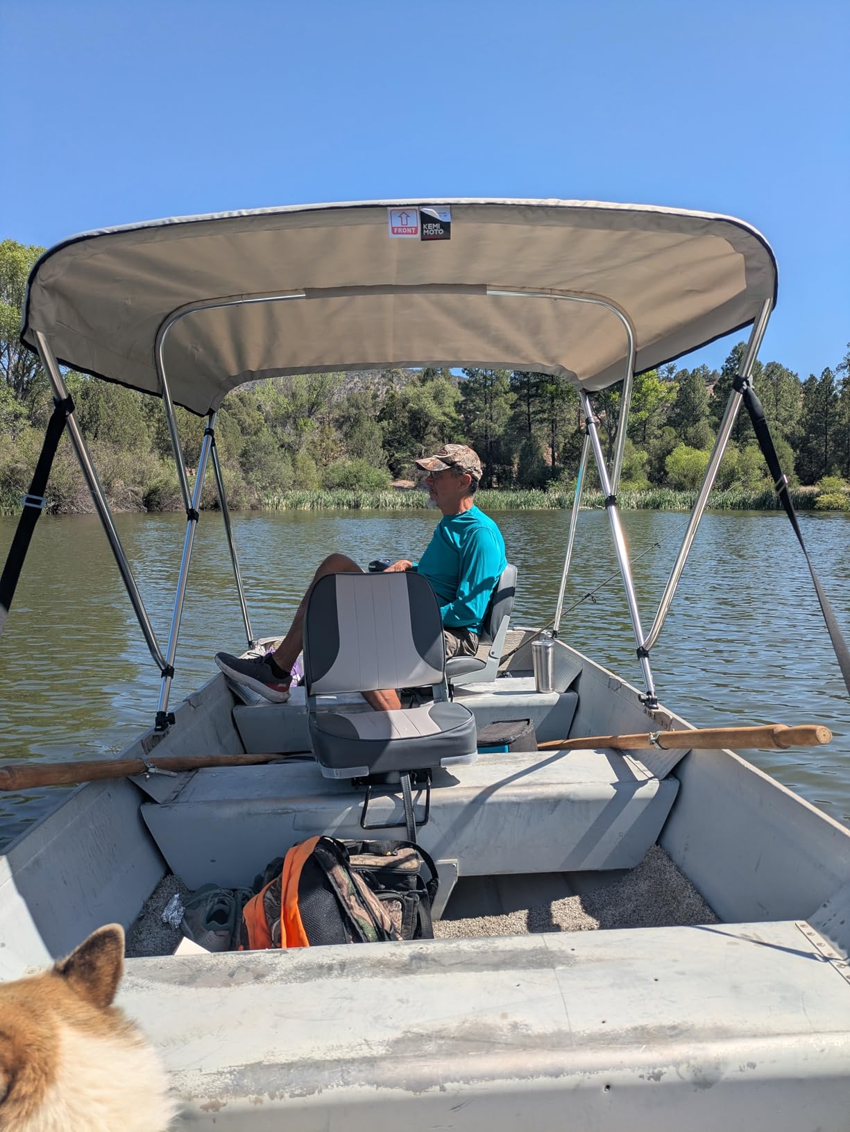 KEMIMOTO Bimini Top for Boat, Bimini Tops Cover 600D Marine Grade Canvas Boat Canopy with 6ft Length 54 in - 96 in Width 46 in Height, Includes Mounting Hardware, Straps Rear Support Poles customer photo 1