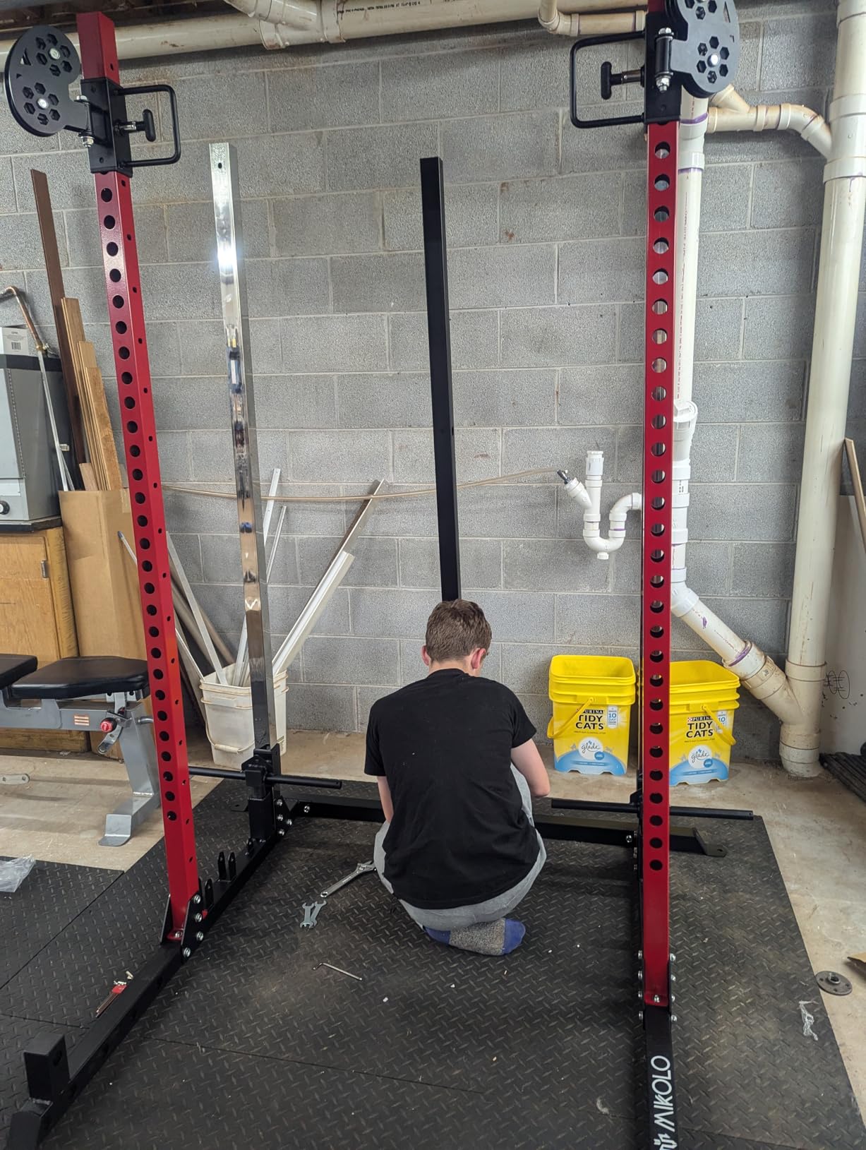 Mikolo Power Cage, 2000LB Power Rack with Independent Dual Pulley System, Multi-Function Home Gym Workout Machine for Cable Crossover and Squat customer photo 1