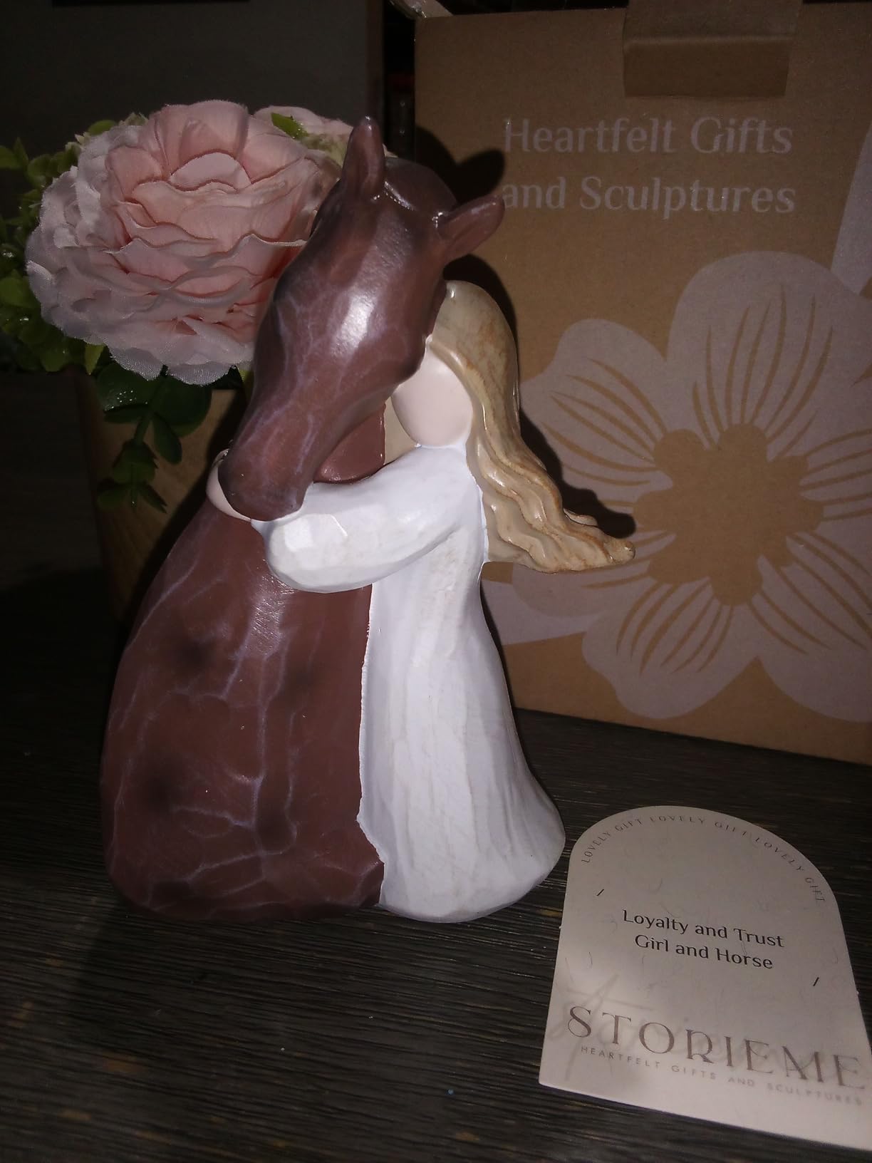 Storieme Girl Embracing Horses Figurines, Horse Gifts for Women Teen Girls customer photo 2