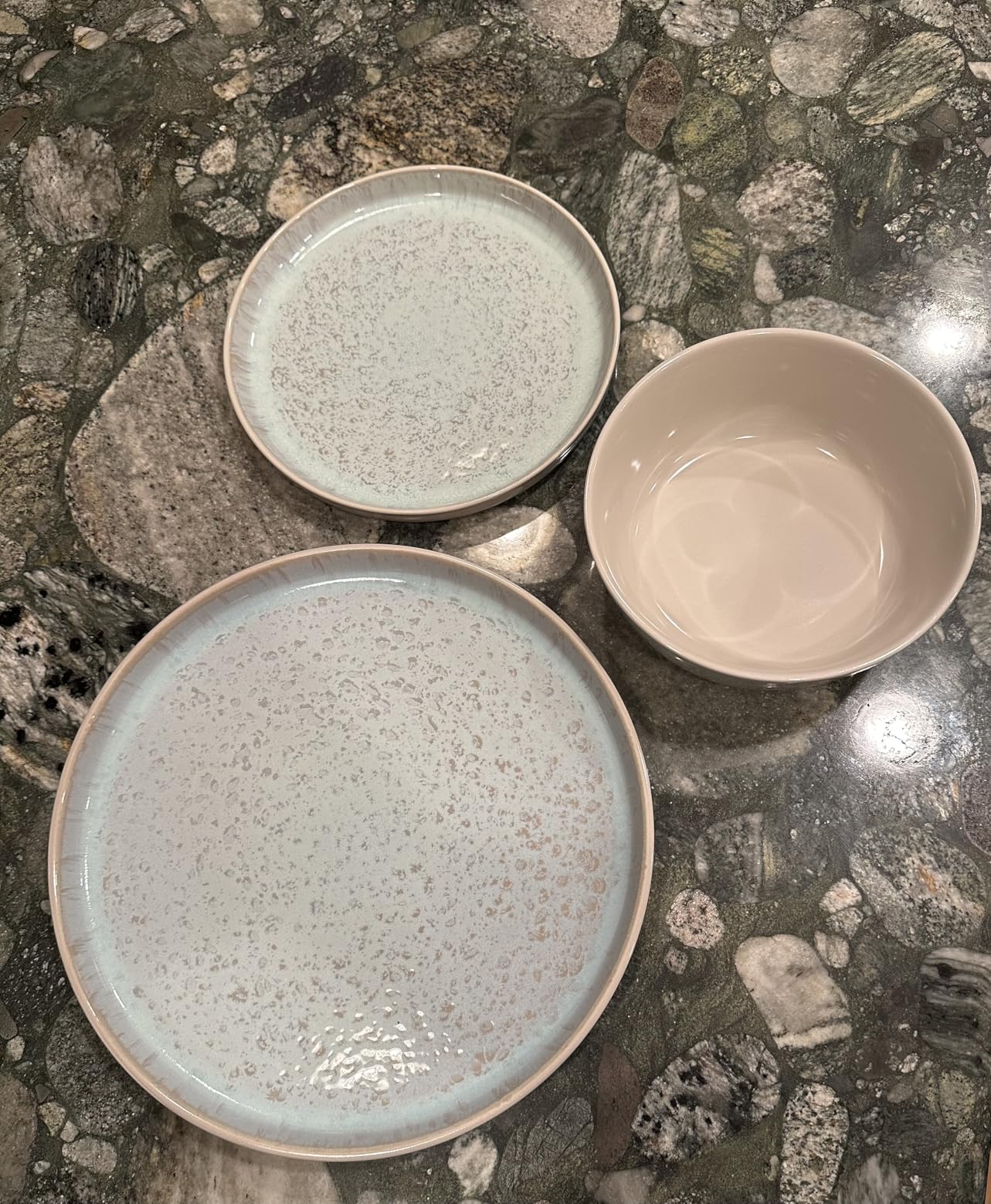 24 Piece Stoneware Dinnerware Set for 8, Handcrafted Plates and Bowls Set customer photo 1