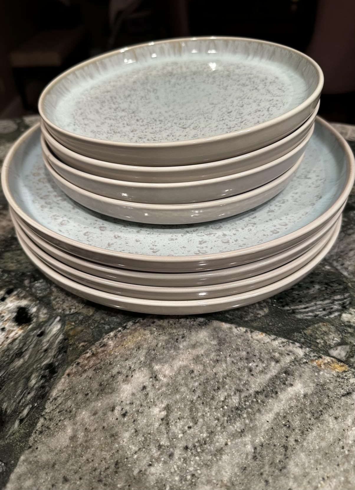 24 Piece Stoneware Dinnerware Set for 8, Handcrafted Plates and Bowls Set customer photo 2