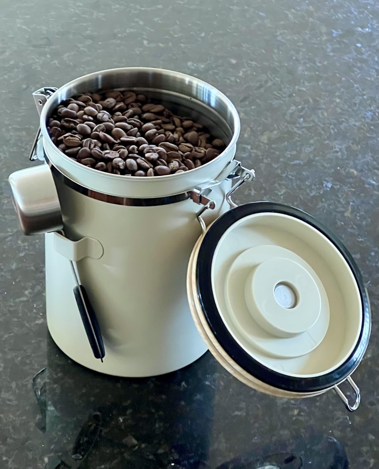 Veken Coffee Canister with Window, Airtight Stainless Steel Container, 22OZ customer photo 2