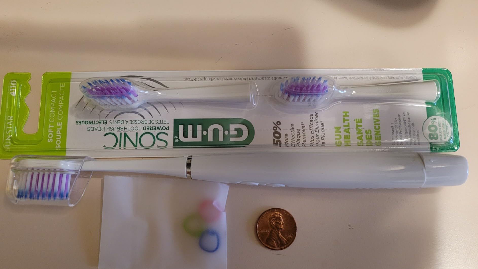 GUM Sonic Powered Toothbrush, White, 1 Handle + 2 Refills customer photo 1