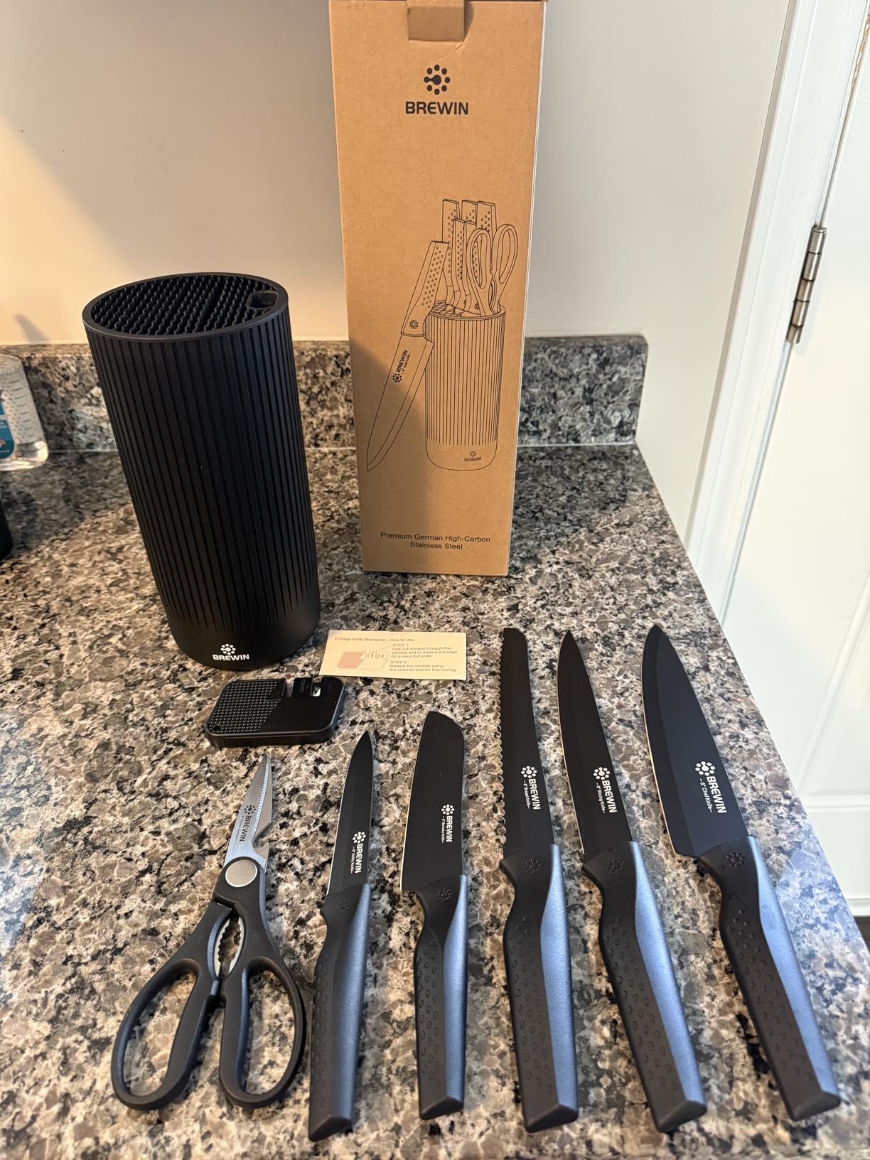 Knife Set, Brewin Kitchen Knife Set, Knives Set for Kitchen, Universal Knife Block, Utility Knife Block Set, New Home Essentials, Apartment Essentials, Camping Essentials, RV Essentials customer photo 1