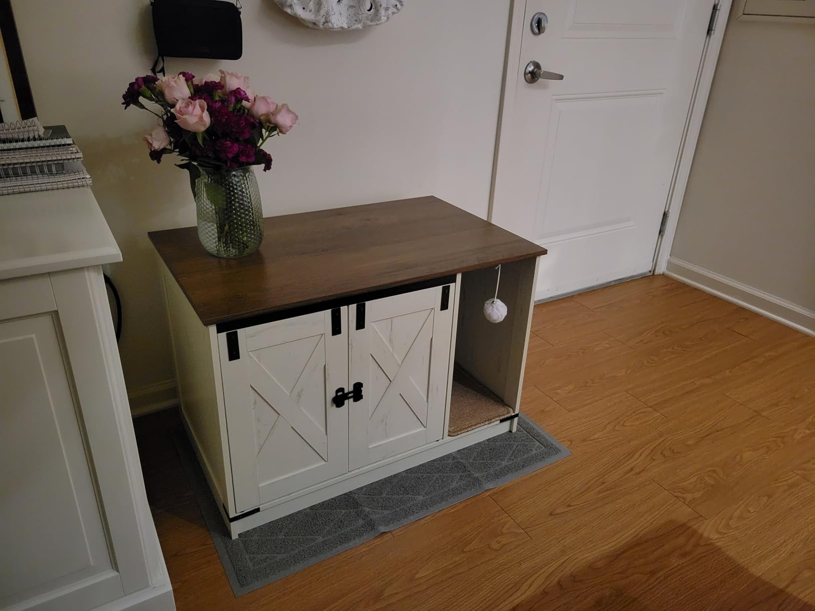 Hzuaneri Cat Litter Box Enclosure, Hidden Litter Box Cabinet Furniture customer photo 2