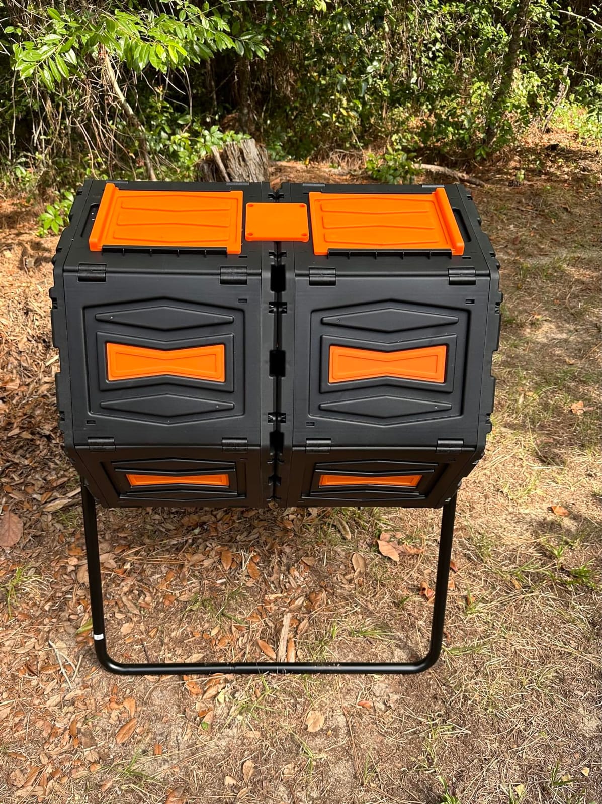 Compost Tumbler, Easy Assemble & Efficient Outdoor Compost Bin, 45 Gallon/170 Liter Large Dual Chamber Rotating Composter for Garden, Kitchen, and Yard Waste, Green Door customer photo 1