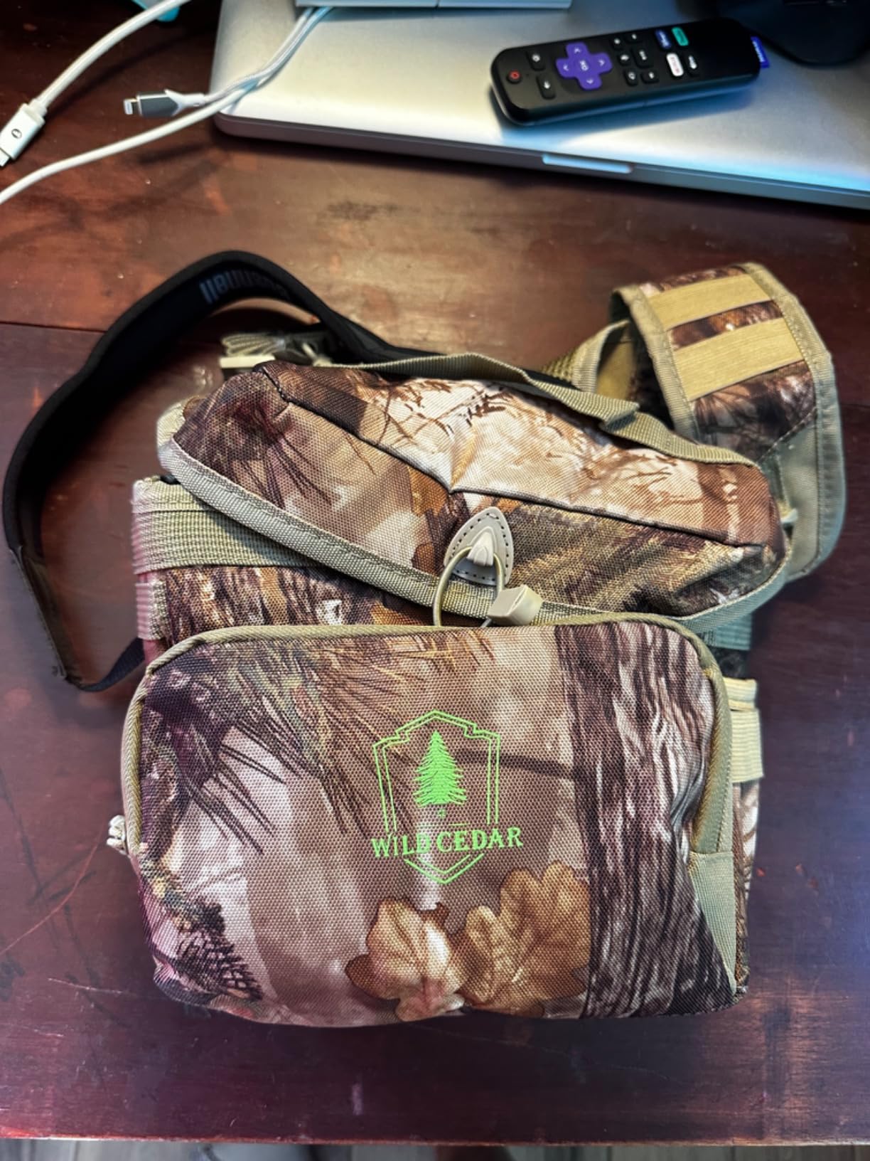 Binocular Harness Chest Pack with Rangefinder Pouch, Bino Harness with Rain Cover for Hunting customer photo 2