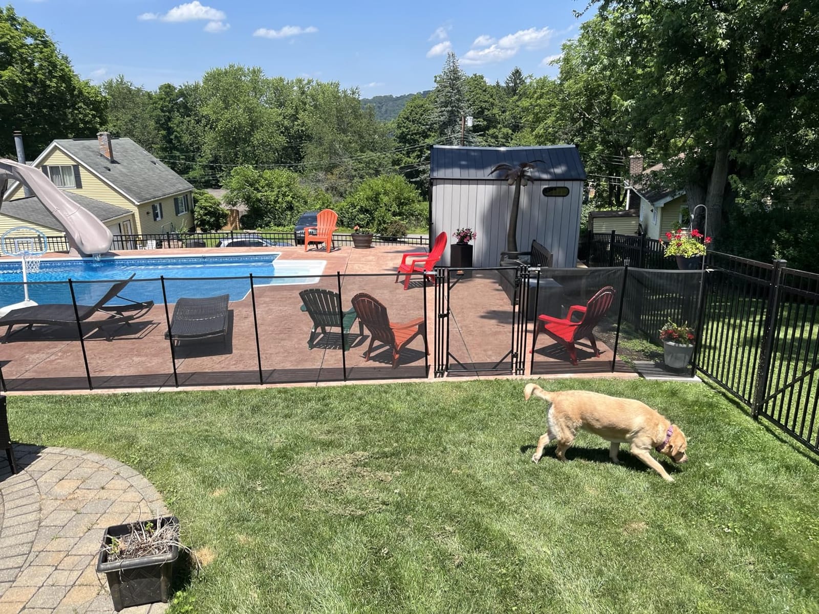 VEVOR Pool Fence, 4 x 108 FT Pool Fences for Inground Pools, Removable Safety Pool Fencing, Easy DIY Installation Swimming Pool Fence, 340gms Teslin PVC Pool Fence Mesh Protects Kids and Pets customer photo 1