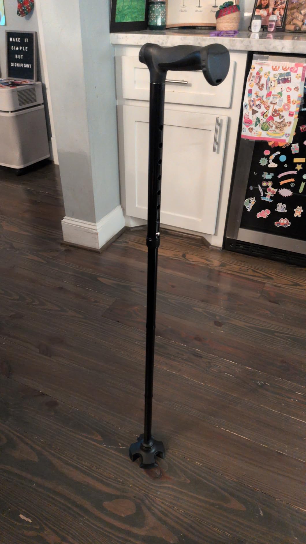 REHAND Walking Cane for Men & Women - Foldable, Adjustable, Lightweight, Self Standing Pivot Walking Cane, Soft Handle Grip, with Travel Bag, Walking Sticks for Seniors & Adults customer photo 1