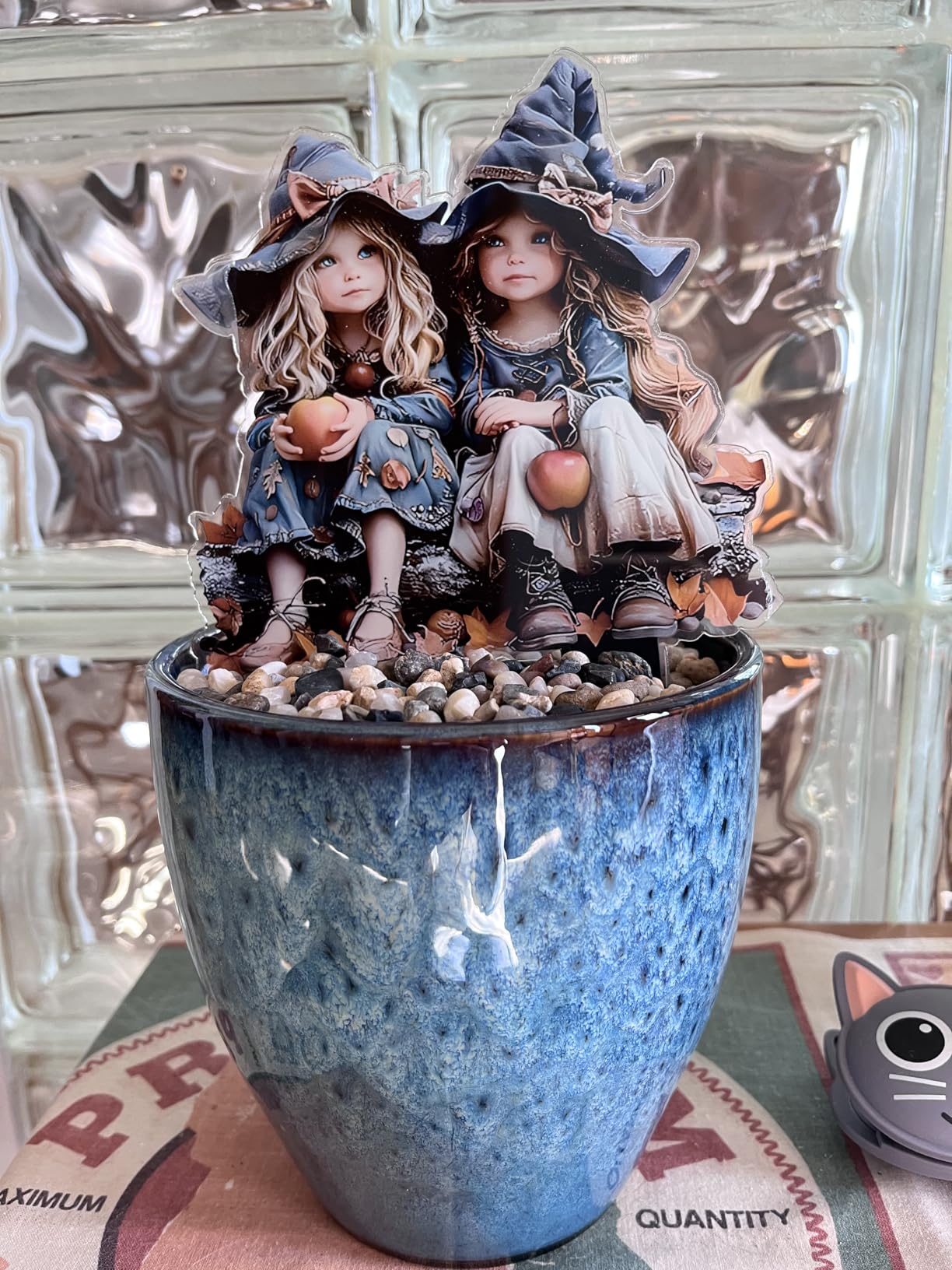 10 Inch Ceramic Planter Pot Round Plant Pot for Indoor Plants Outdoor Large Flower Pot with Drainage Hole and Saucer Blue customer photo 1
