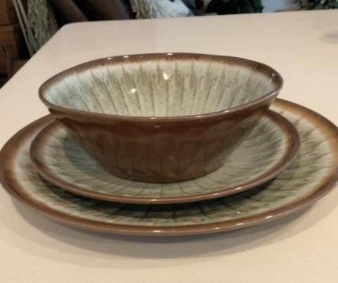Melamine Dinnerware Sets,12Pcs Plate and Bowl Set,Unbreakable and Lightweight Dish Set,Great for Camping and RV,BPA free,Dishwasher Safe(Sandy Brown) customer photo 1