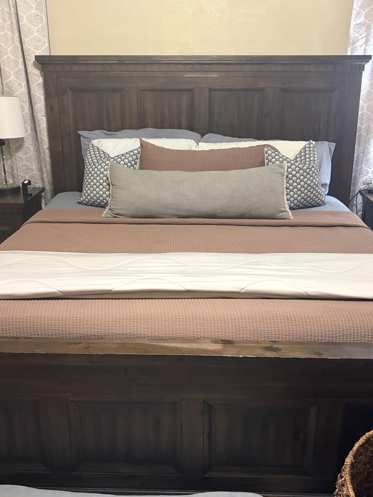 EVERGRACEHOME Cotton Ribbed Matelassé Coverlet Set, Queen Size, Ivory White customer photo 1