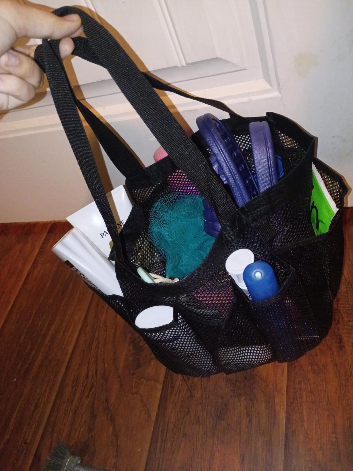 Fammart Mesh Shower Caddy Portable for College Dorm Room Essentials, Odorless Polyester Large Shower Tote Bag with Dual Handles, 8-Pocket Quick-Dry Toiletry Organizer for Travel, Beach, Camping, Gym customer photo 1