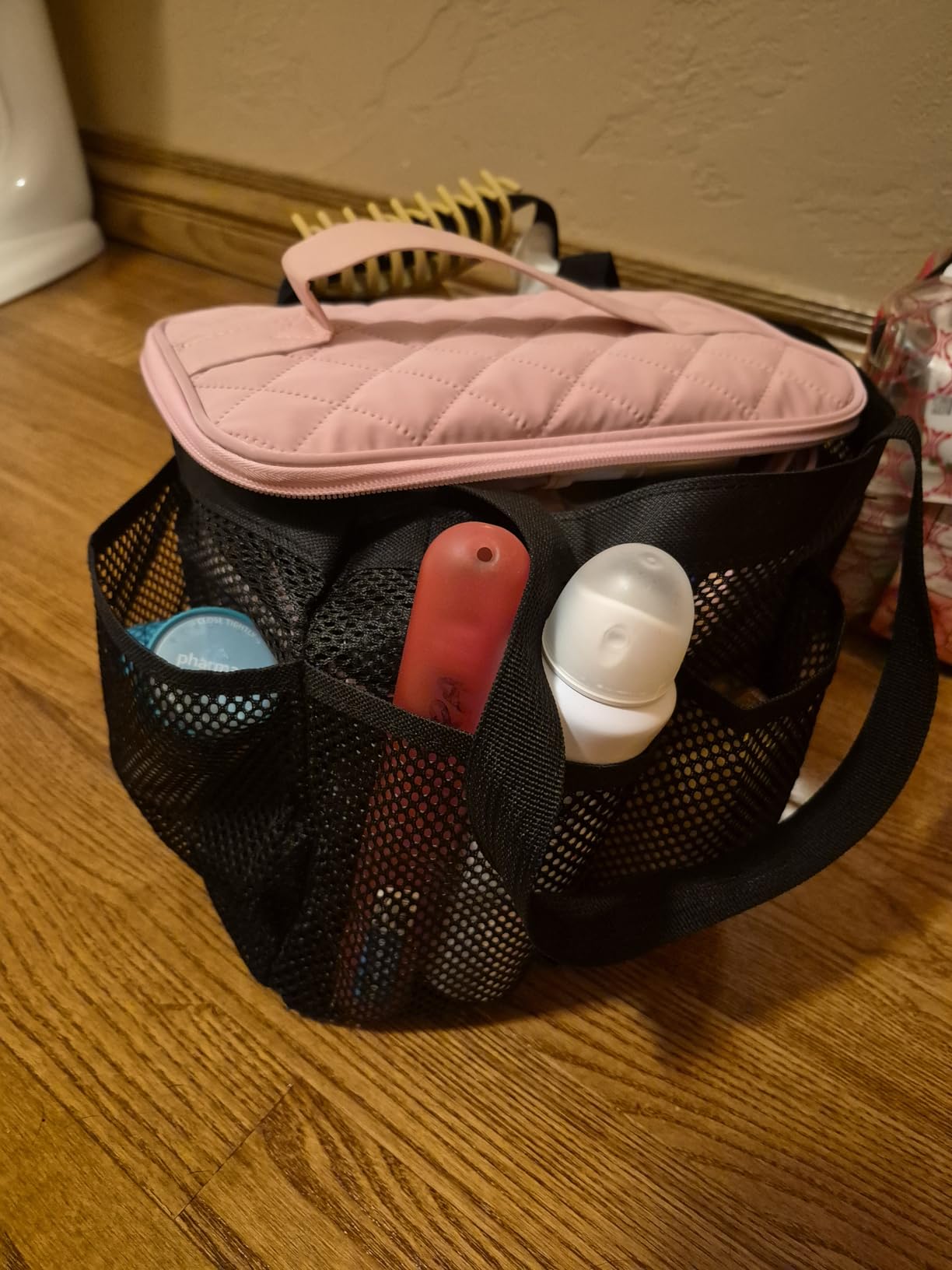 Fammart Mesh Shower Caddy Portable for College Dorm Room Essentials, Odorless Polyester Large Shower Tote Bag with Dual Handles, 8-Pocket Quick-Dry Toiletry Organizer for Travel, Beach, Camping, Gym customer photo 2