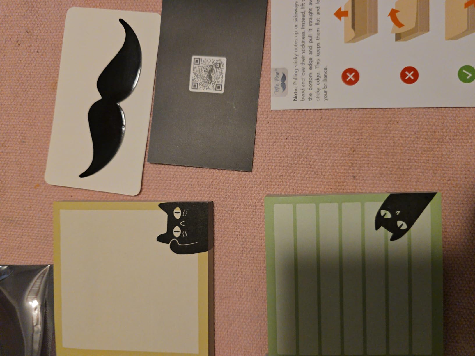Mr. Pen- Black Cat Sticky Notes Set, 3