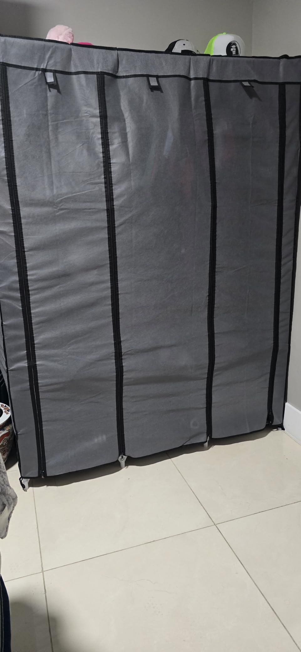 VTRIN Portable Closet for Hanging Clothes 67 Inch Wide Large Capacity Portable Wardrobe Closet with Cover, 4 Storage Shelves and 4 Hanging Rod Sturdy Free Standing Closet for Bedroom, Black customer photo 2