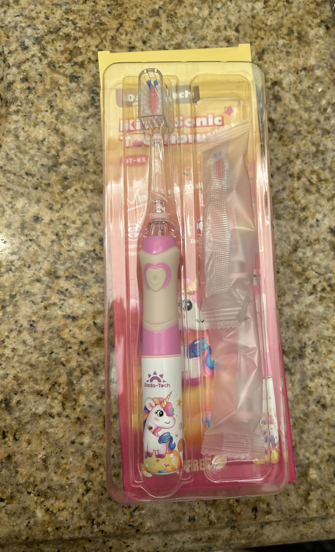 Kids Electric Toothbrush with Timer Toddler Toothbrush Age 2-4-8-12 Electric Toothbrush Kids Rainbow LED Light Up Vibrating Toothbrush Battery Operated Childrens Girls Sonic Tooth Brush (Pink Unicorn) customer photo 1