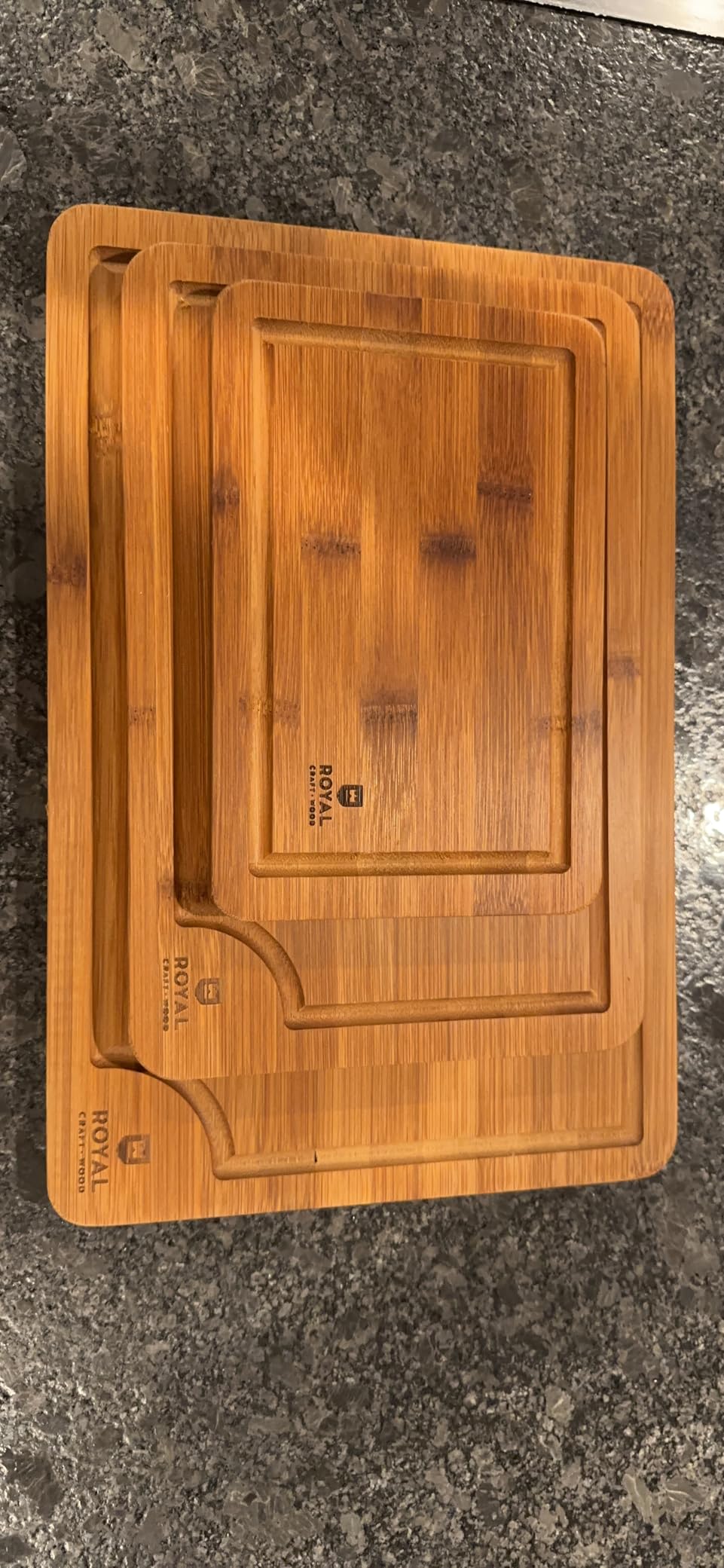 ROYAL CRAFT WOOD Wooden Cutting Boards for Kitchen Appliances - Non Toxic Bamboo Wood Cutting Board Set with Deep Juice Groove, Side Handles, Charcuterie & Butcher Block for Meat, Meal Prep & Serving customer photo 1