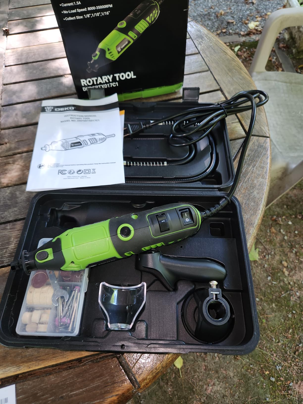 DEKOPRO Rotary Tool Kit, 1.5-Amp Corded Power Rotary Tools with 42