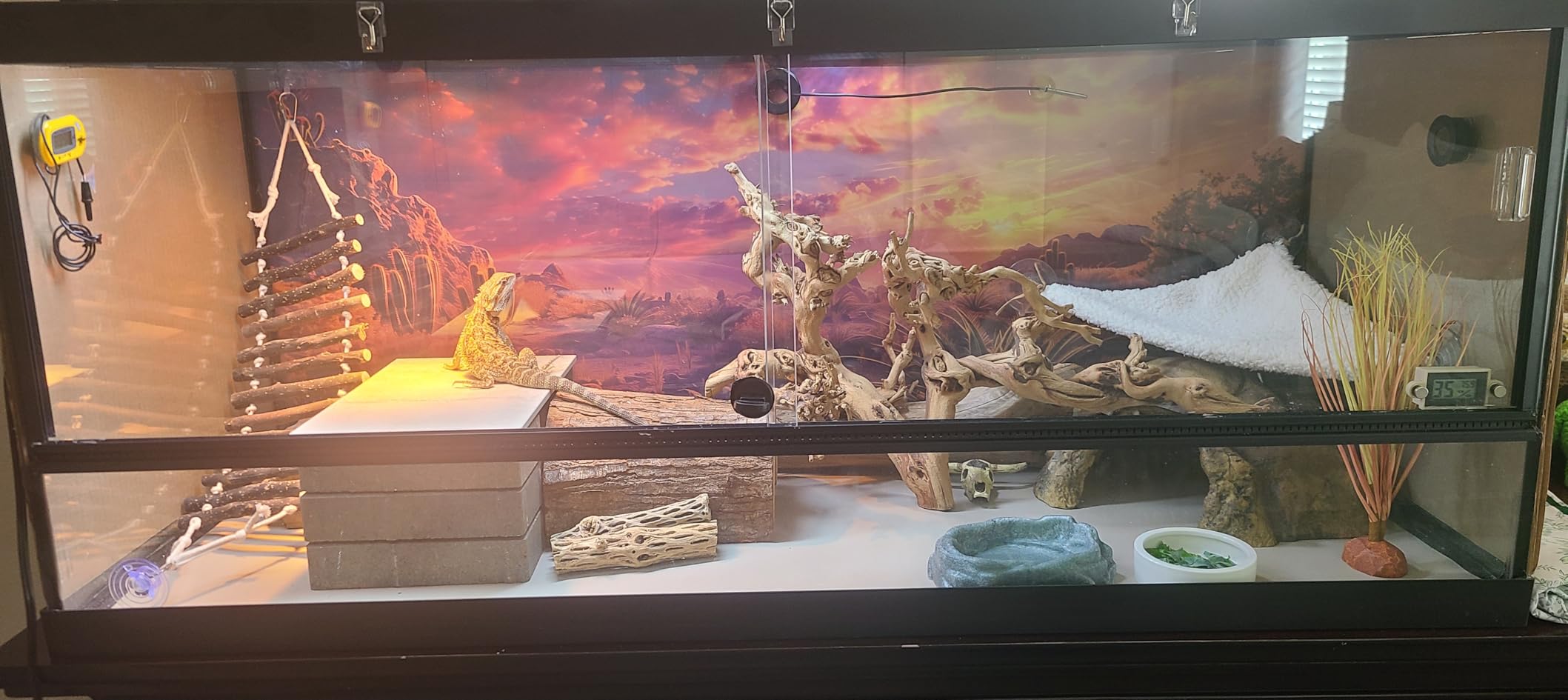 COMSUN 3 Pack Terrarium Background, 36x18 inch Polyester Reptile Background customer photo 2
