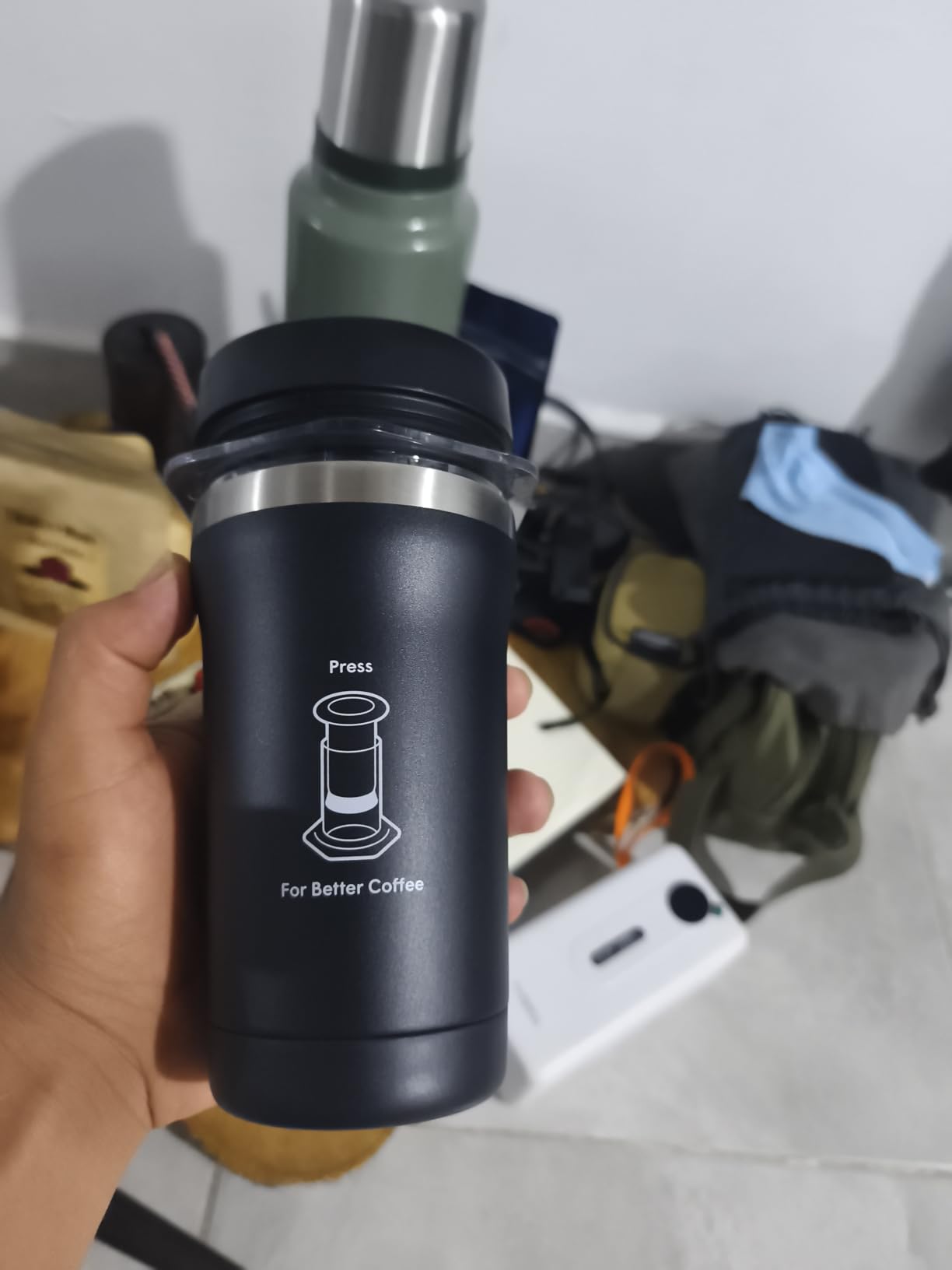 AeroPress Go Plus Portable Coffee Maker Kit, Black customer photo 2