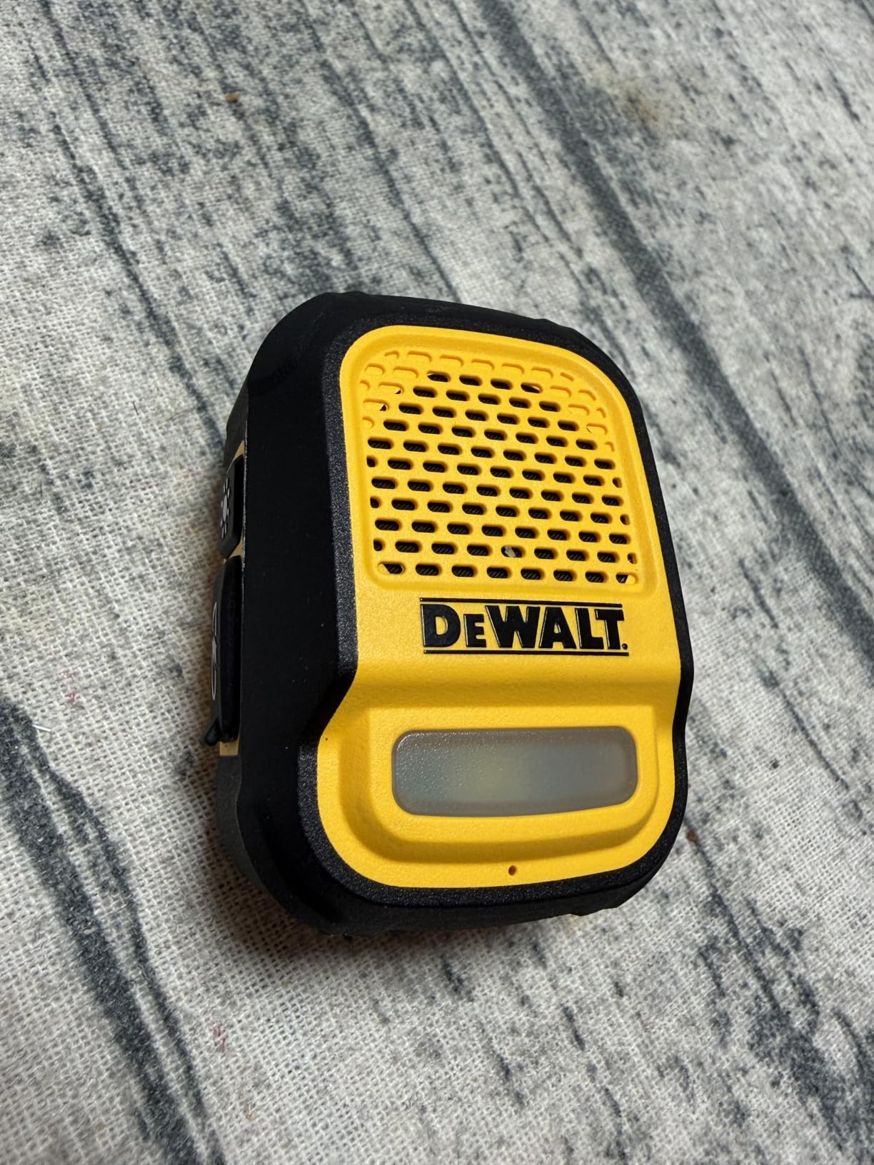 DEWALT Mini Wearable Bluetooth Speaker, Clip-On Jobsite Pro (Yellow) customer photo 1