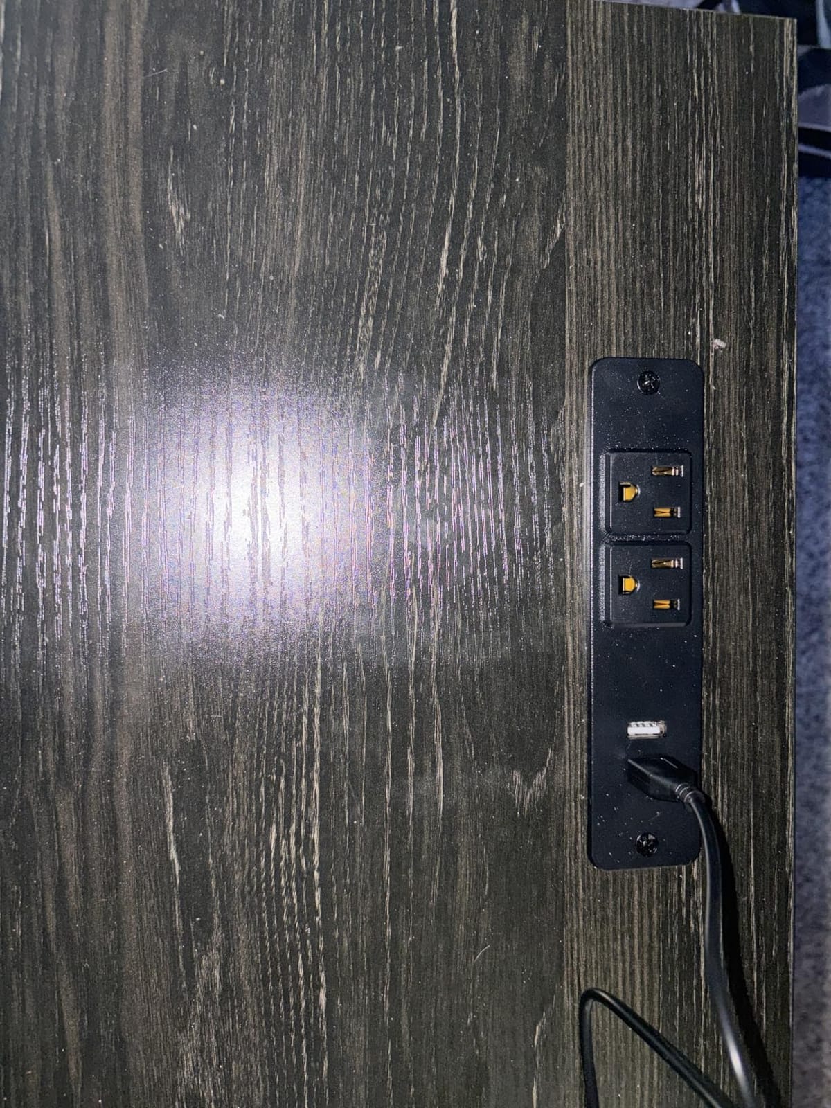 Furologee Nightstand Set of 2 with LED Lights, Charging Station, Black Oak customer photo 1
