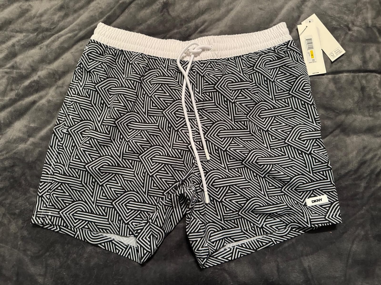 DKNY Men's Stretch Quick Dry Volley UPF 40+ Protection Swim Trunk customer photo 2
