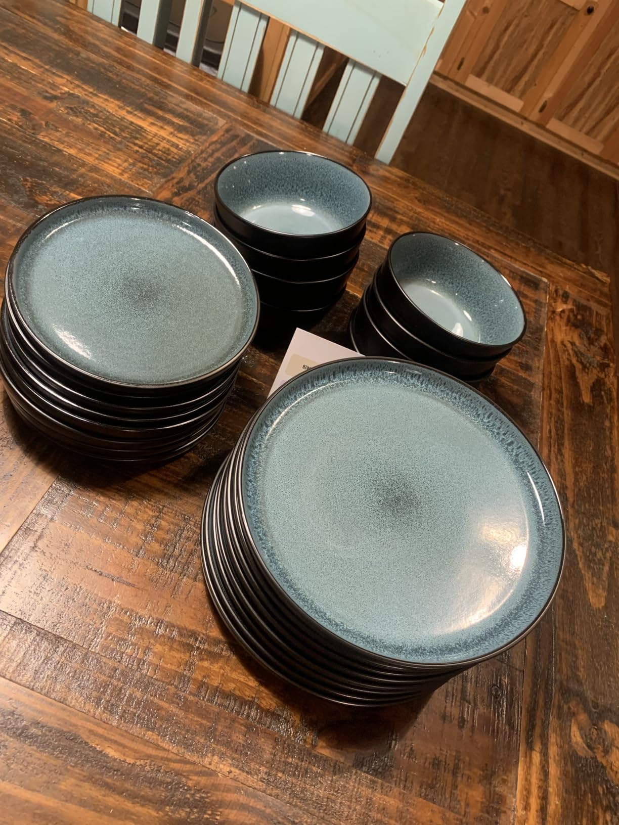 32 Piece Stoneware Dinnerware Set for 8, Handmade Plates and Bowls Set | Reactive Glaze Coating, Dishwasher & Microwave Safe Dish Set, Chip & Scratch Resistant Dishware Set, Rustic Beige customer photo 1