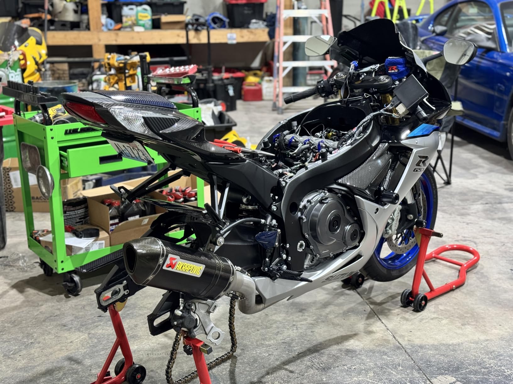 Jack Boss Motorcycle Stand Rear Combo Wheel Lift Stand, 500Lbs Capacity,Swingarm Spool Paddock Stand for Sport Bike,Fit for Yamaha, for Honda, Suitable for Kawasaki Black customer photo 1