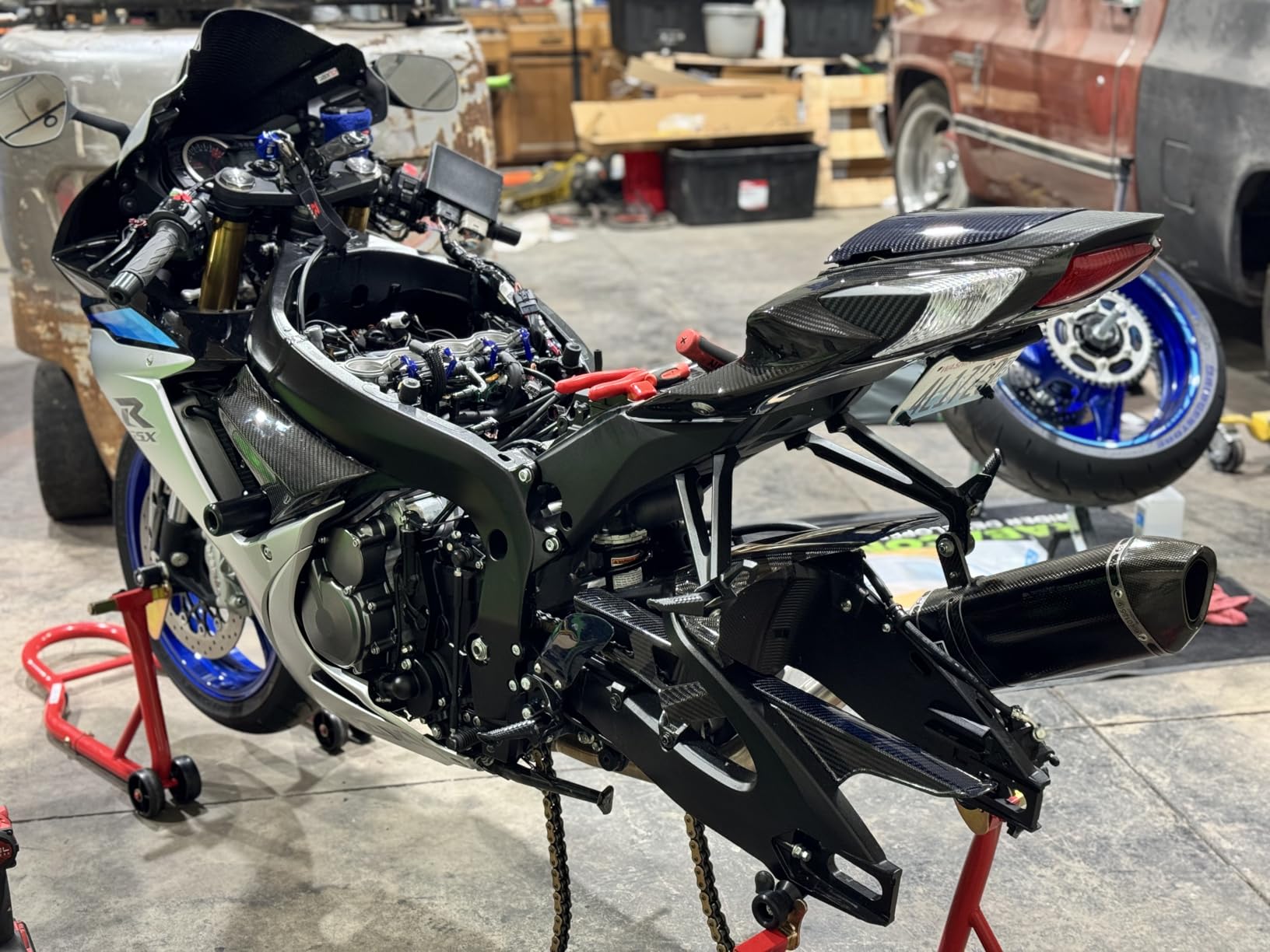 Jack Boss Motorcycle Stand Rear Combo Wheel Lift Stand, 500Lbs Capacity,Swingarm Spool Paddock Stand for Sport Bike,Fit for Yamaha, for Honda, Suitable for Kawasaki Black customer photo 2