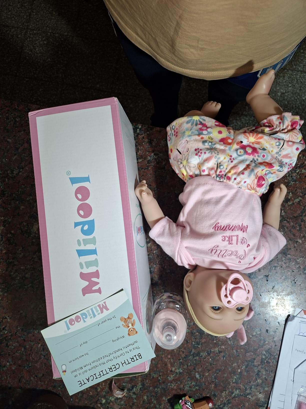 Milidool Reborn Baby Dolls Lifelike Girl Doll 18 inch Realistic Newborn Baby Doll Real Looking Silicone Baby Dolls Girl with Feeding Complete Accessories for 3+ Years Old Gifts customer photo 2