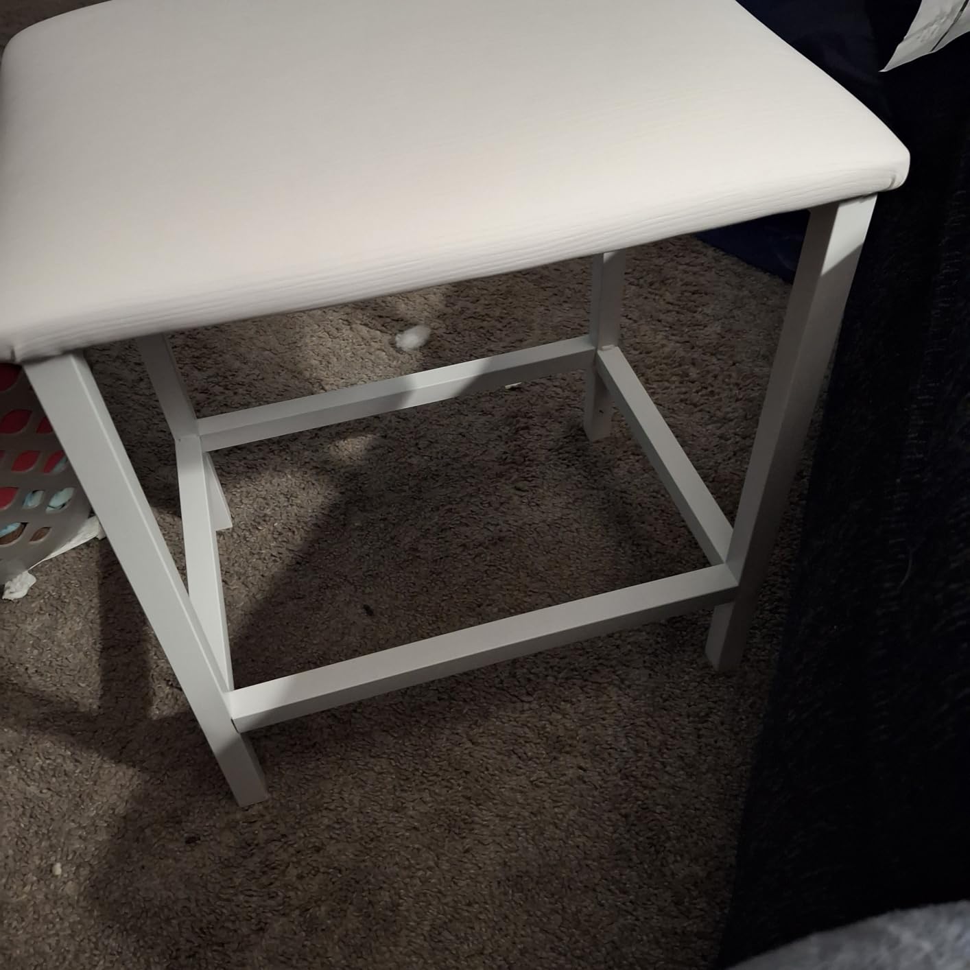 Small Vanity Stool, Cute Vanity Stools with Cushion, White Makeup Vanity Chair for Small Spaces, Living Room, Bedroom, Bathroom, Entryway, Ottoman Foot Rest for Couch Sillas Modern customer photo 1