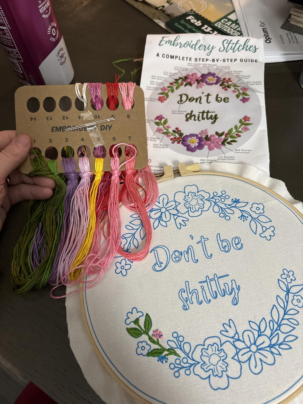 Louise Maelys 3 Sets Funny Embroidery Kits for Beginners customer photo 1