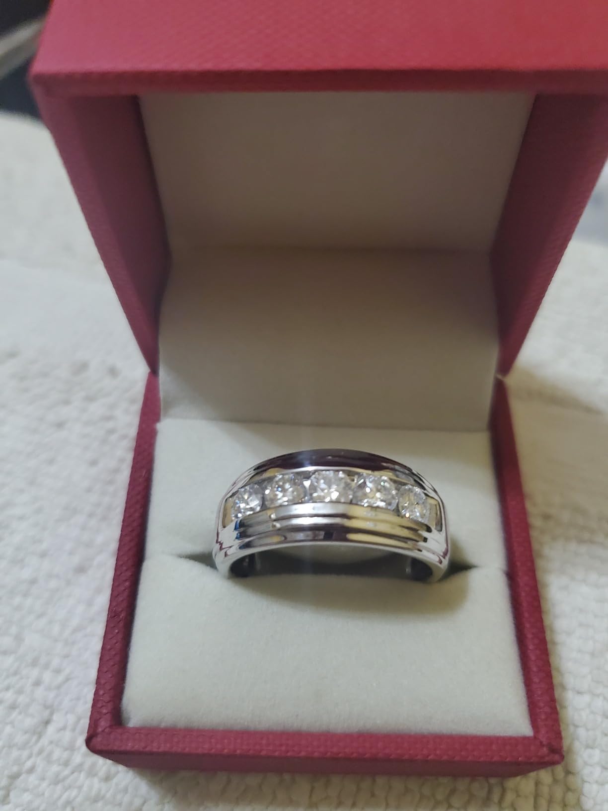 Men's 5 Stone Anniversary Wedding Band Ring 0.50 to 2.00 ctw customer photo 1