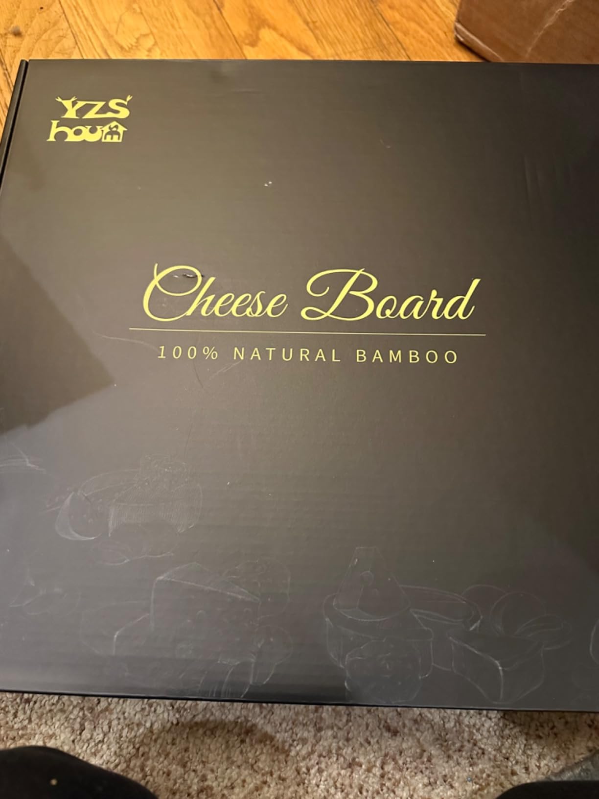 Premium Bamboo Charcuterie Board Set with Hidden Drawer & 4 Cheese Knives - 13x13 Large Cheese Board Serving Tray - Unique Housewarming Gifts for New Home, Wedding & Bridal Shower Gifts for Couples customer photo 2